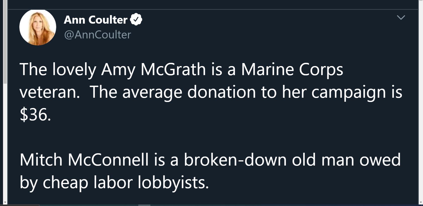 Suckers of tRump supporters I think Miss Ann Coulter is tired of the GOP and the moron sissy trumpy dears mmhmm