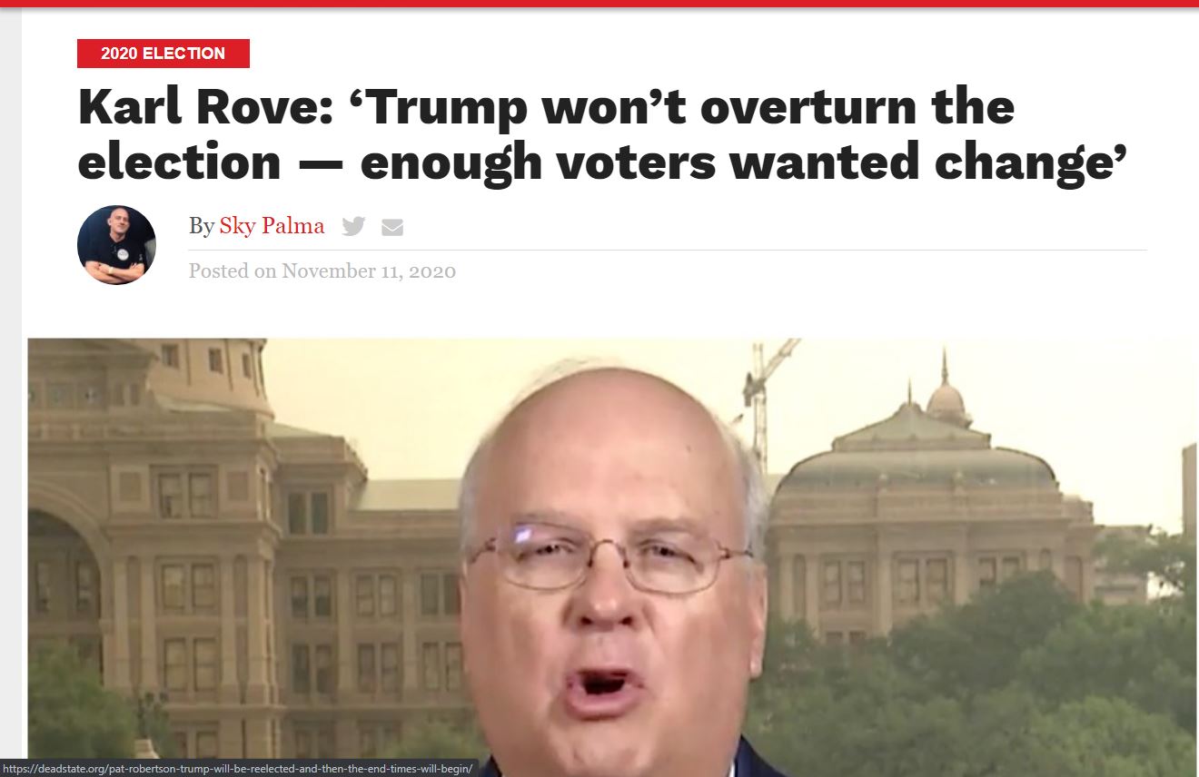 Ladies and ugies Mr. Karl Rove has something to say to the foolish baby babboons of trump suppporters mmhmm