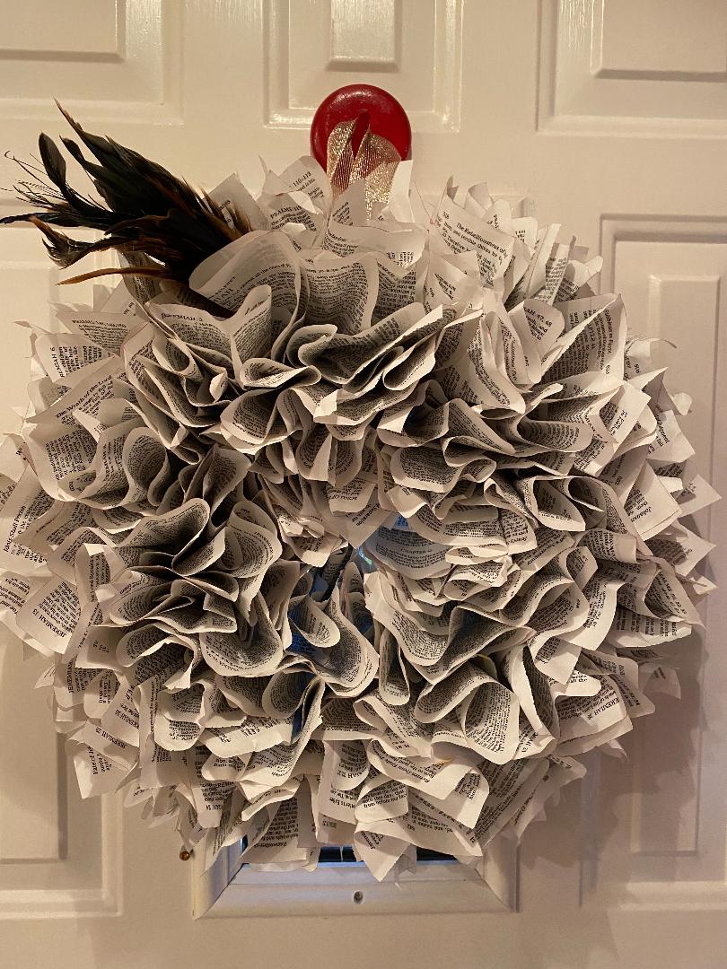 book page wreath